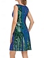 levne obyčejné šaty-Dámské Flitrové šaty Mini šaty Flitry Dovolená Rande Šik ven Tričkový Bez rukávů Trávová zelená Barva