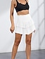 Χαμηλού Κόστους Μίνι φούστα-Γυναικεία Φούστα Γραμμή Α Μίνι Ψηλή Μέση Φούστες Πολυεπίπεδο Μονόχρωμο Δρόμος Καθημερινά Καλοκαίρι Ρεϊγιόν Μοντέρνα Καθημερινό Μαύρο Λευκό Ανθισμένο Ροζ Ρουμπίνι