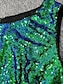 economico abiti semplici-Per donna Abito con paillettes Mini abito Con lustrini Appuntamento Da mare Streetwear Girocollo Senza maniche Verde Colore