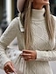 halpa Neulemekot-naisten villapaita mekko talvimekko rento mekko midi mekko beige pitkähihainen puhdasvärinen neuleprintti talvi syksy villapaita rento syysmekko 2023 s m l xl xxl