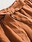 cheap Cotton Linen Skirts-Women&#039;s Skirt A Line Midi High Waist Skirts Solid Colored Casual Daily Weekend Summer Linen Basic Casual Navy Blue Brown Beige