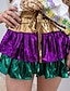cheap Mini Skirt-Women&#039;s Skirt Mini High Waist Skirts Ruffle Layered Color Block Mardi Gras Festival Summer Polyester Fashion Purple