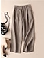 cheap Women&#039;s Pants-Women&#039;s Pants Trousers Cotton And Linen Plain Black White Fashion Ankle-Length Casual Daily Spring &amp;  Fall