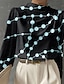 abordables Blusas y camisas de mujer-Mujer Camisa Blusa A Lunares Estampado Trabajo Moda Manga Larga Cuello Barco Blanco Primavera &amp; Otoño