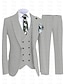 billige Dresser-svart hvit elfenben bryllupsdress for menn ensfargede 3 deler pluss størrelse standard passform enkeltspent enknapps 2024