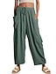 abordables Pantalones de mujer-Mujer Pantalones de lino Pantalones Sabana de algodon Bolsillo Longitud total Negro Primavera verano