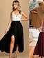 cheap Maxi Skirts-Women&#039;s Skirt Swing Maxi Skirts Ruffle Asymmetric Hem Solid Colored Casual Daily Weekend Summer Polyester Fashion Casual Wine Black Pink Brown