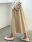 abordables Faldas de lino de algodón-Mujer Falda Línea A Midi Alta cintura Faldas Bolsillo Color sólido Casual Diario Fin de semana Verano Algodón y lino Básico Casual Beige