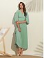 abordables robe décontractée-robe d&#039;invité de mariage pour femme maxi bleu col en v manches dolman plissée en mousseline de soie