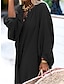 olcso sima ruhák-Női hétköznapi ruha Hosszú ruha Maxi ruha Kollázs Vakáció Csehország Utcai sikk V-alakú Hosszú ujj Fekete Rubin Kávé Szín
