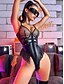 cheap Sexy Lingerie-Ladies Sexy Tight Patent Leather One-Piece See-Through Zipper Underwear