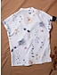billige Bluser og skjorter til kvinner-Dame Skjorte Bluse Blomstret Trykt mønster Avslappet Ferie Grunnleggende Kortermet Opprett krage Rød