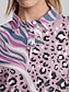 お買い得  女性のゴルフ服-女性用 ポロシャツ ライトピンク 半袖 日焼け防止 トップス レオパード レディース ゴルフウェア ウェア アウトフィット ウェア アパレル