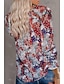 tanie Boho topy-koszula damska boho bluzka modna kwiatowa geometryczna sznurowana nadruk długi rękaw regularne topy dekolt w serek swobodna świąteczna czarna biała różowa wino czerwona wiosna&amp;amp;  jesień