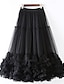 cheap Maxi Skirts-Women&#039;s Skirt Swing Maxi High Waist Skirts Ruffle Tulle Solid Colored Date Vacation Summer Polyester Elegant Fashion Black Almond Pink Purple