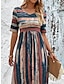 cheap Print Dresses-Women&#039;s Casual Dress Print Crew Neck Midi Dress Vacation Half Sleeve Summer