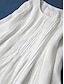 Χαμηλού Κόστους σχέδιο βαμβακερά &amp; λινά φορέματα-Γυναικεία Καθημερινό φόρεμα Βαμβακερό καλοκαιρινό φόρεμα Μίντι φόρεμα Λινό Τσέπη Βασικό Καθημερινά Στρογγυλή Ψηλή Λαιμόκοψη 3/4 Μήκος Μανικιού Καλοκαίρι Άνοιξη Λευκό Ανθισμένο Ροζ Σκέτο