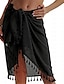 ieftine Fuste de șifon-Pentru femei Fustă Fustă învelită Mini Fuste Franjuri Mată Vacanță Plajă Vară Șifon Modă Costum de plajă Casual Negru Alb Roz Rosu