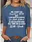 economico T-Shirt da donna-Per donna maglietta Alfabetico Giornaliero Fine settimana Stampa Nero Manica lunga Di tendenza Rotonda Primavera &amp; Autunno