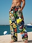cheap Printed Pants-Tiki Tropical Aloha Men&#039;s Resort 3D Printed Casual Pants Trousers Elastic Waist Drawstring Loose Fit Straight-Leg Summer Beach Pants S TO 3XL