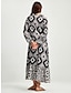 preiswerte Lässiges Kleid mit Aufdruck-Boho-Maxikleid mit abstraktem Animal-Print
