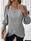 cheap Basic Women&#039;s Tops-Women&#039;s Shirt Lace Shirt Blouse Plain Casual Lace Pink Long Sleeve Fashion Round Neck Spring