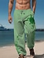 Χαμηλού Κόστους Ανδρικό βαμβακερό λινό παντελόνι-ζώο χελώνα Χαβάης casual ανδρικό ελαστικό σχέδιο παντελόνι με κορδόνι παντελόνι ίσιο παντελόνι παντελόνι εξωτερικού χώρου καθημερινά ρούχα streetwear 20% λινό παντελόνι ελαστικότητας στη μέση