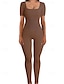 voordelige Catsuits-Dames Kattenpak Effen Kleur Bodycon Dagelijks Weekend Bodycon  Korte mouw Zwart Wit blauw S M L Lente