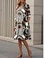 Χαμηλού Κόστους Print Φορέματα-Γυναικεία Φόρεμα πουκαμίσα Καθημερινό φόρεμα Μίντι φόρεμα Ημερομηνία Διακοπές Πολυεστέρας Μοντέρνα Καθημερινό Κολάρο Πουκαμίσου Στάμπα Κουμπί Μακρυμάνικο Άνοιξη Χαλαρή Εφαρμογή