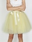baratos Mini Saia-Mulheres Saia Tutu Mini Cintura Alta Saias Multi Camadas Cor Sólida Encontro Férias Verão Organza Moda Princesa Preto Amarelo Vermelho Verde Escuro