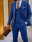 זול חליפות-חום שחור בורדו כחול חליפות חתונה לגברים 3 חלקים בצבע אחיד בהתאמה אישית עם כפתור אחד עם חזה אחד 2024