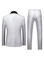 voordelige Tuxedo -pakken-zilver zwart wit heren galakostuums feestgala smokings 3-delige jacquard sjaalkraag getailleerde pasvorm enkele rij knopen met één knop 2024