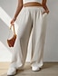 זול מכנסיים לנשים-בגדי ריקוד נשים מכנסיים פוליאסטר כיסי צד רגל רחבה מותניים גבוהים ארוך שחור קיץ &amp; אביב