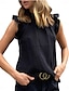 ieftine Bluze simple pentru femei-Rezervor Pentru femei Negru Alb Roz Îmbujorat Culoare solidă Bufantă Stradă Zilnic Modă Rotund S