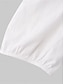 رخيصةأون فساتين تصميم من القطن والكتان-نسائي فستان أبيض لباس غير رسمي فستان ميدي كشكش أساسي مناسب للبس اليومي رقبة عالية مدورة كم قصير الصيف الربيع أسود أبيض سهل