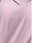 baratos Roupa de dormir para mulher-Mulheres Pijamas Conjuntos Cor imaculada Moda Simples Conforto Casa Diário De Cama Capital Respirável Decote em V-wire Manga Curta Camiseta Calça Almofadas no peito Verão Lotus Pink Preto