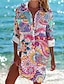 preiswerte Blusen und Hemden für Damen-Hawaiihemd Damen Hemd Bluse Paisley-Muster Casual Festtage Strand Taste Bedruckt Rosa Langarm Urlaub Hawaiianisch Strand Design Hemdkragen Frühling &amp; Herbst