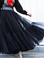 cheap Maxi Skirts-Women&#039;s Skirt A Line Swing Maxi High Waist Skirts Layered Solid Colored Casual Daily Weekend Summer Tulle Fashion Casual Black Blue