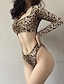 baratos Lingerie Sexy-Senhoras sexy leopardo impressão de uma peça de roupa interior pura oca
