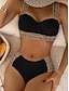 preiswerte Bikini-Sets-Damen Badeanzug Bikinis 2 Stück Normal Bademode 2 teilig Print Leopard Strandbekleidung Urlaub Badeanzüge