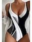 cheap One-piece swimsuits-Women&#039;s Normal Swimwear One Piece Swimsuit Tummy Control Printing Geometic Beach Wear Summer Bathing Suits