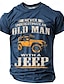 cheap Men&#039;s Plus Size T-shirts-Car Old Man Men&#039;s Casual Street Style 3D Print T shirt Tee Sports Outdoor Holiday Going out T shirt Black Blue Brown Short Sleeve Crew Neck Shirt Spring &amp; Summer Clothing Apparel S M L XL 2XL