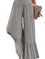 رخيصةأون سراويل تحتية قصيرة للنساء-نسائي توهج سروال الكتان القطن والكتان ساق عريضه مكتمل الطول أسود للربيع والصيف