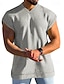 billiga Casual T-shirts för män-Herr T-shirt Linne Undertröjor T-shirts T-tröja Slät V-hals Gata Semester Kortärmad Sexig Kläder Mode Designer Grundläggande