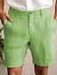 cheap Linen Shorts-Men&#039;s Shorts Linen Shorts Summer Shorts Zipper Button Pocket Plain Comfort Breathable Outdoor Daily Going out Fashion Casual Black White