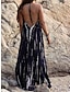 abordables Robes à motifs-Femme Robe casual Géométrique marinière Dos Nu Imprimer Dos nu robe longue Bohême Hawaïen Vacances Sans Manches Eté
