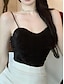 cheap Basic Women&#039;s Tops-Tank Women&#039;s Black White Beige Solid Color Ribbed Street Daily Fashion Strap One-Size