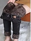 cheap Leggings-Women&#039;s Fleece Lined Leggings Full Length Cotton Denim Pocket High Waist Fashion Streetwear Street Daily Black Grey S M Fall Winter