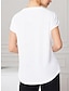 رخيصةأون ملابس علوية أساسية للنساء-نسائي قميص بلوزة 100% قطن سهل فضفاض أساسي كلاسيكي كم قصير رقبة عالية مدورة أبيض الصيف