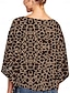 billige Bluser og skjorter til kvinner-Dame Skjorte Bluse Blomstret Leopard Avslappet Ferie Blondér Trykt mønster Hvit 3/4 ermer Mote V-hals Vår sommer